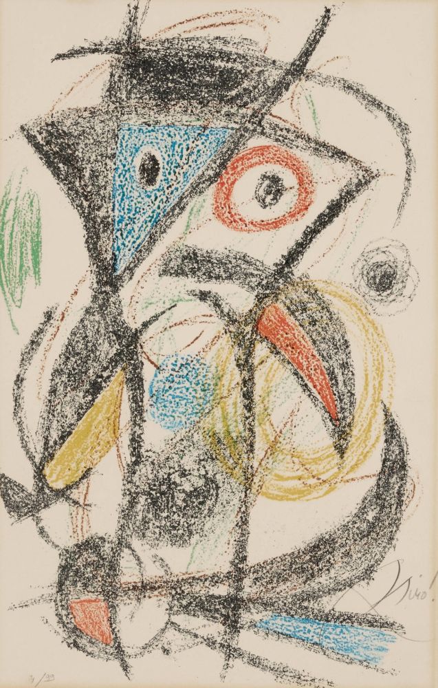 Litografía Miró - Untitled (from Les demeures d'hypnos portfolio)