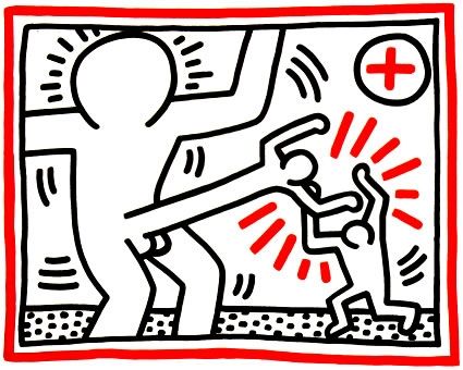 Litografía Haring - Untitled from Three Lithographs #1