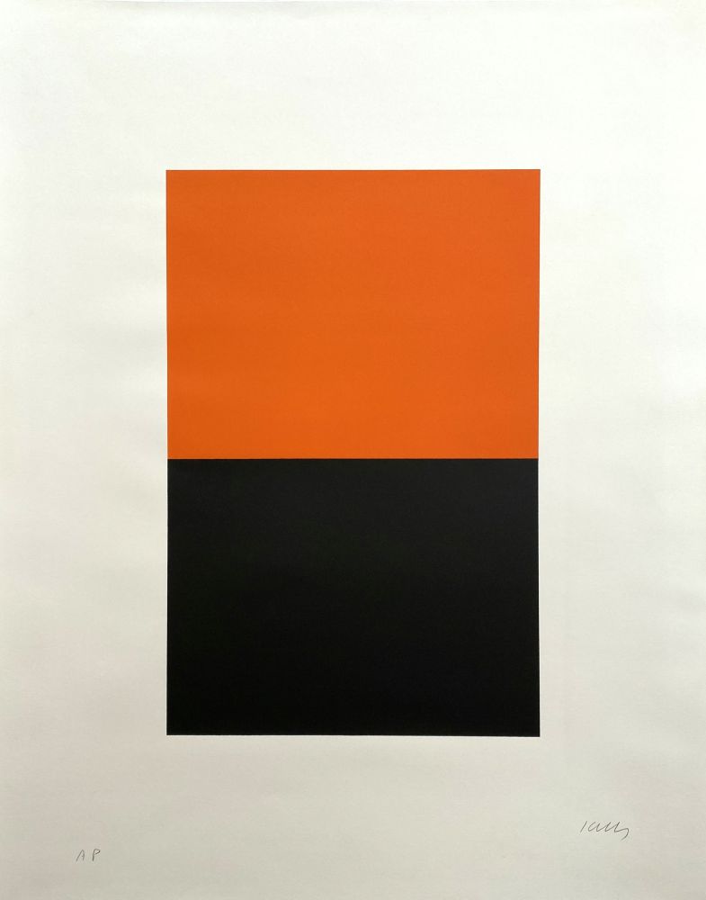 Litografía Kelly - Untitled (Orange/Black)