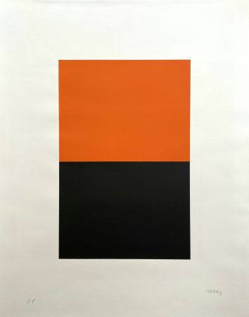 Litografía Kelly - Untitled (Orange/Black)