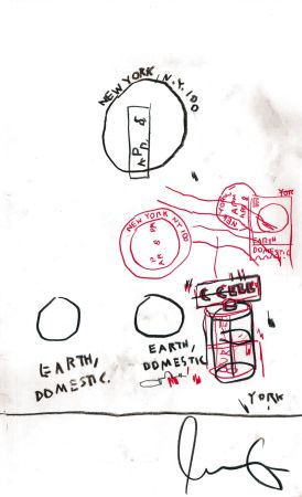 Sin Técnico Basquiat - Untitled Original Crayon Drawing On Paper,