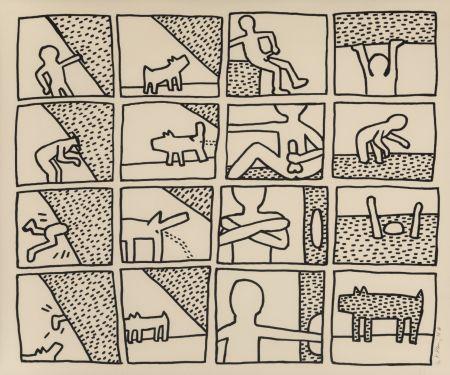 Serigrafía Haring - Untitled (Plate 11 from the Blueprint Drawings)