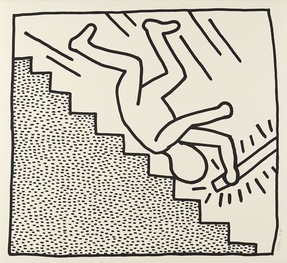 Serigrafía Haring - Untitled (Plate 16) from The Blueprint Drawings