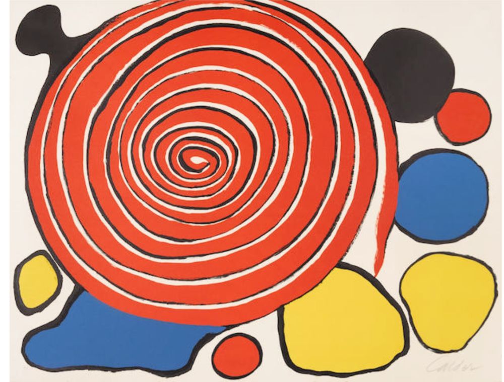 Litografía Calder - Untitled (Red Spiral)