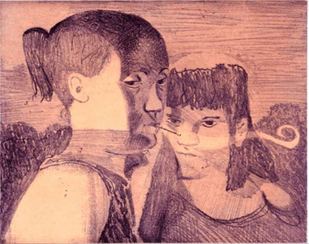 Grabado Bollinger - Untitled (Twined Gazes)