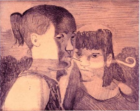 Grabado Bollinger - Untitled (Twined Gazes)