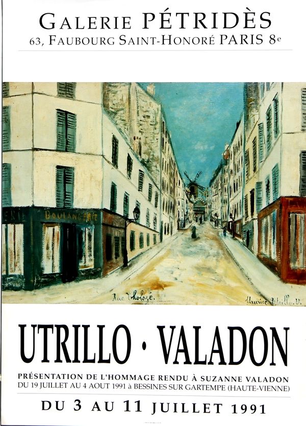 Cartel Utrillo - Utrillo-Valadon  Rue Tholozé