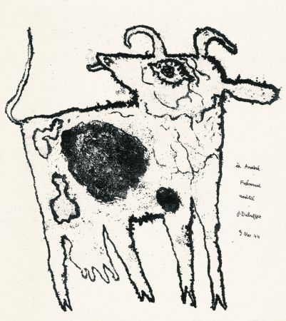 Litografía Dubuffet - Vache belue dans une ville