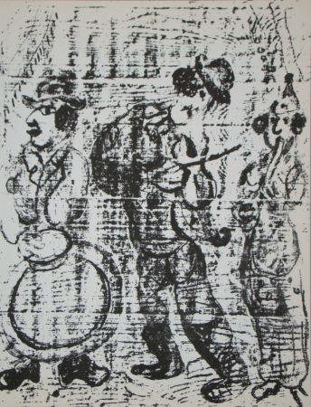 Litografía Chagall - Vagabondes faire la musique