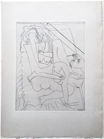 Grabado Picasso - Valentine Penrose : DONS DES FÉMININES. Une très belle eau-forte originale (1951)