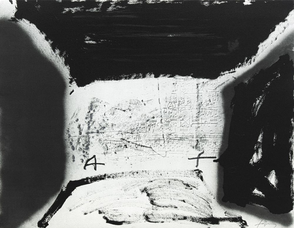 Litografía Tàpies - Variation/thème musical 16 