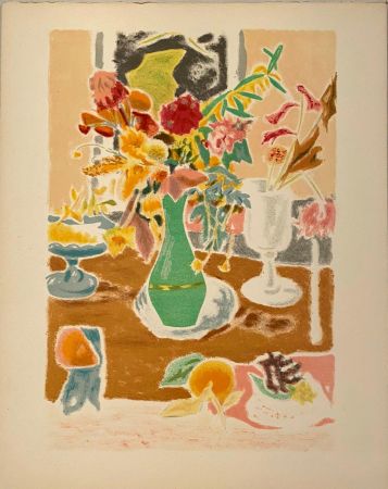 Litografía Cavailles - Vase de fleurs
