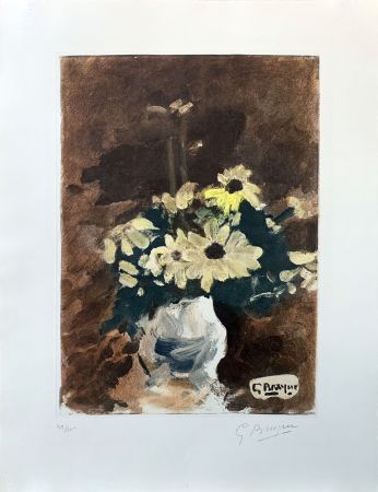 Aguafuerte Braque (After) - Vase de fleurs jaunes