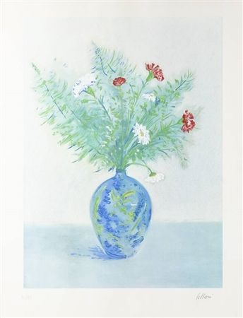 Litografía Liloni - Vaso di fiori 