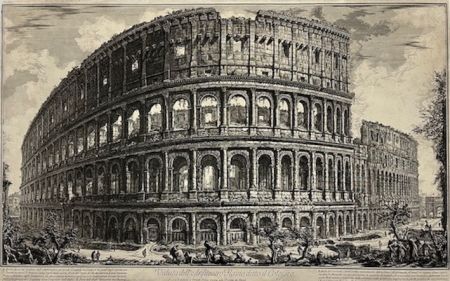 Aguafuerte Piranesi - Veduta dell' Anfiteatro Flavio, detto il Colosseo