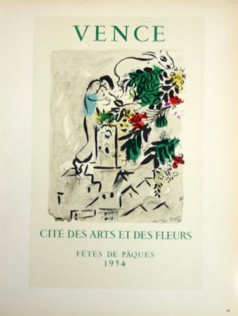 Litografía Chagall - Vence - Cité des Fleurs