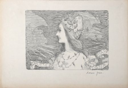Litografía Aman-Jean - Venise, 1892