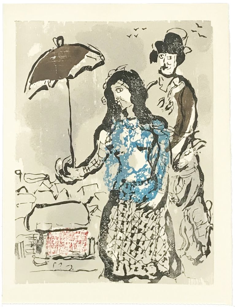 Grabado En Madera Chagall - VERS LA RIVE (