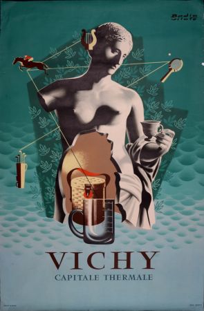 Litografía Vilató - Vichy Capitale Thermale, 1951
