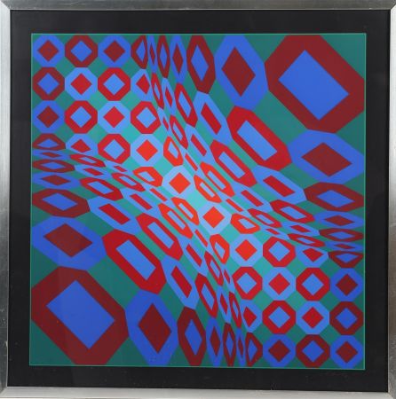 Litografía Vasarely - Victor Vasarely (1906–1997) – Optical composition – Color lithograph on paper