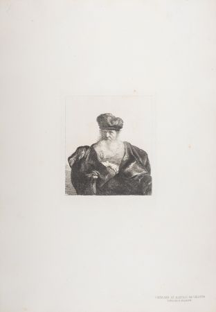 Heliograbado Rembrandt - Vieillard au manteau de velours