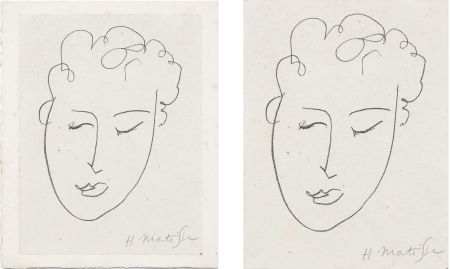 Litografía Matisse - VISAGE DE FEMME. Pour Jules Romains : Pierres Levées, poèmes. Paris 1948