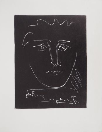 Grabado Picasso - Visage pour Roby