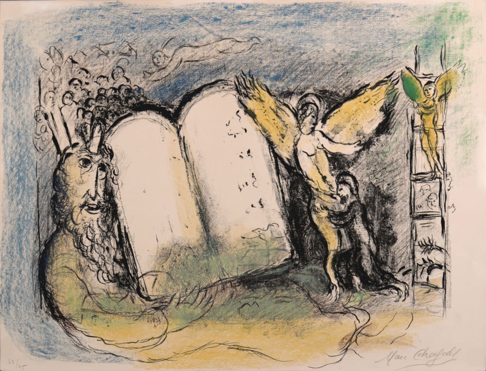 Litografía Chagall - Vision de Moïse, 1968