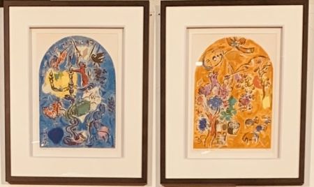 Litografía Chagall - Vitraux Dan et Joseph