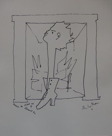 Litografía Cocteau - Voeux