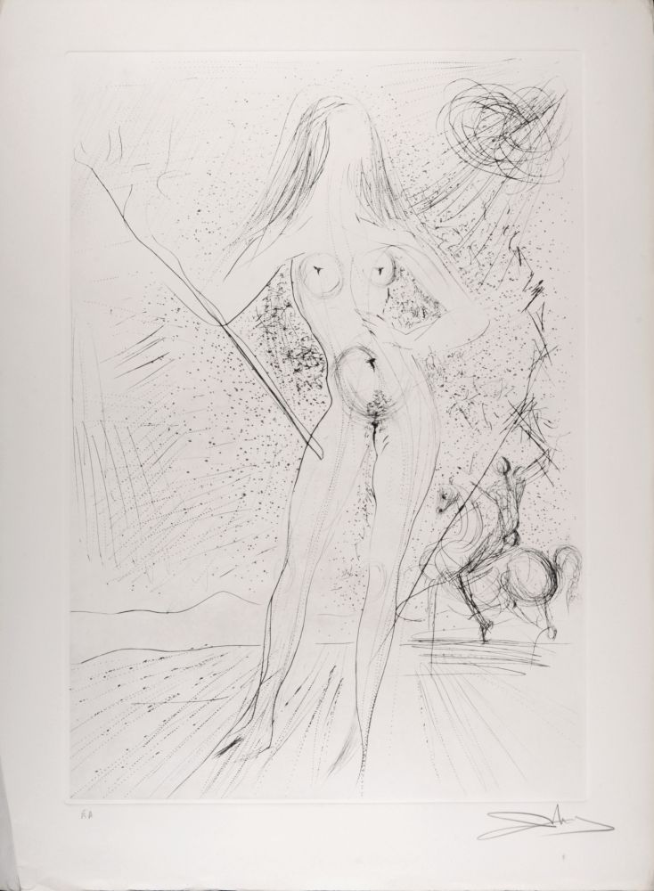 Grabado Dali - Vénus des Constellations avec picador, 1975 - Hand-signed - Large size.