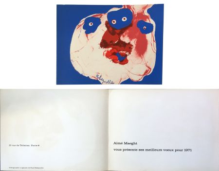 Litografía Rebeyrolle - Vœux d'Aimé Maeght pour 1971 : LITHOGRAPHIE ORIGINALE DE REBEYROLLE