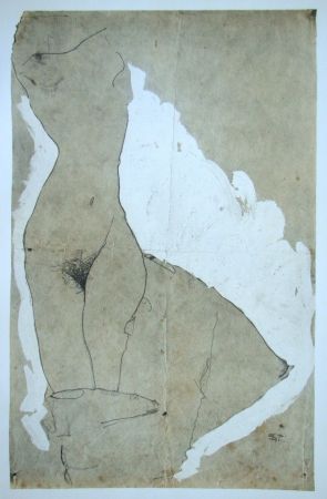 Serigrafía Schiele (After) - Weiblicher Torso
