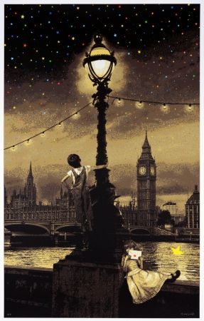 Serigrafía Roamcouch - When you wish upon a star - London (sepia edition)