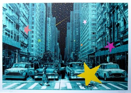 Serigrafía Roamcouch - When you wish upon a star NYC (green edition)