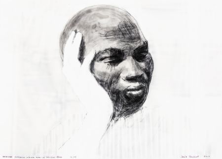 Serigrafía Claerbout - White Hand Supporting a Black Head