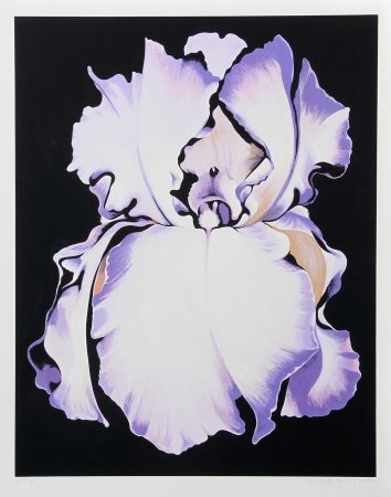 Serigrafía Nesbitt - White Iris on Black