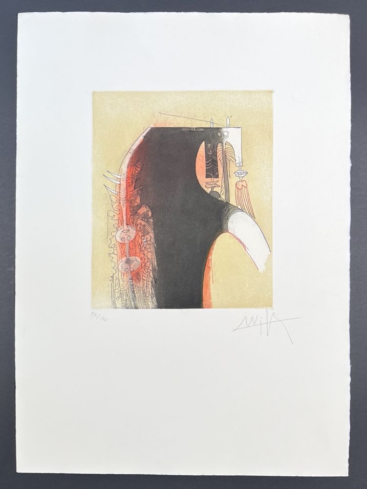 Grabado Lam - Wifredo Lam (1902-1982) - Coloured etching and aquatint - 1966