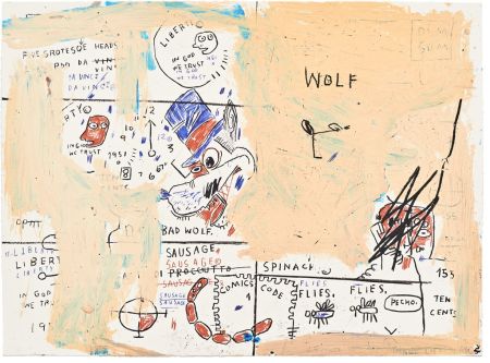 Serigrafía Basquiat - Wolf Sausage