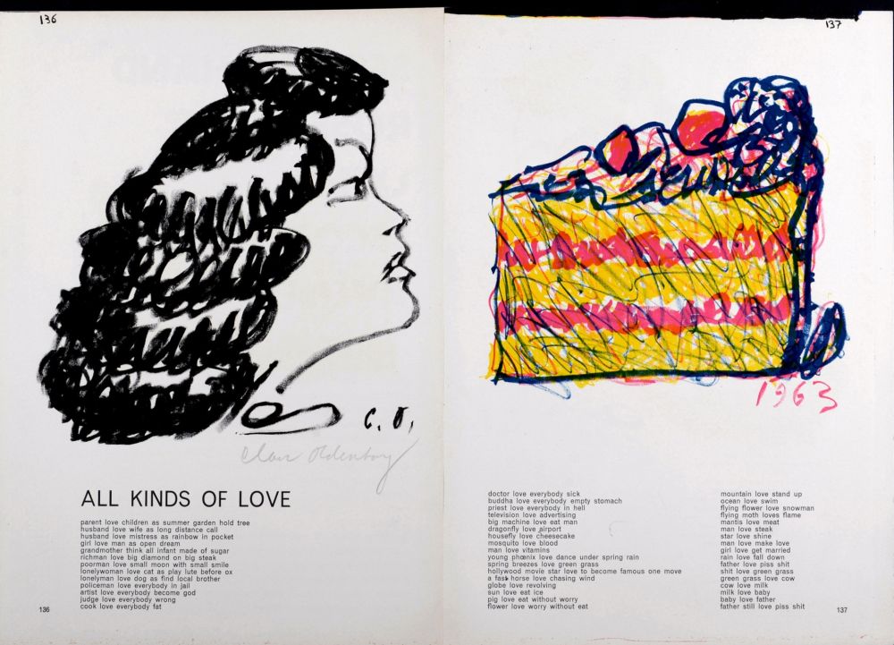 Litografía Oldenburg - Woman & Slice of Cake, 1964 - Hand-signed!