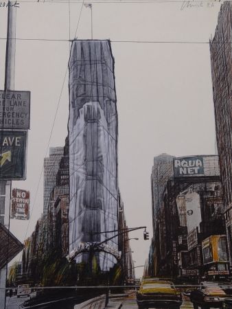 Múltiple Christo - Wrapped building/Project for #1 Times Square/Allied Chemical Tower
