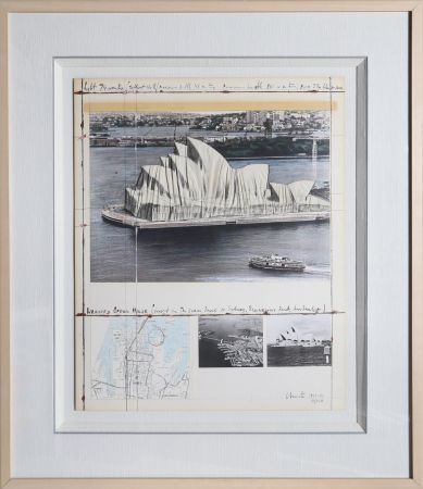 Litografía Christo & Jeanne-Claude - Wrapped Opera House - Project for Sydney