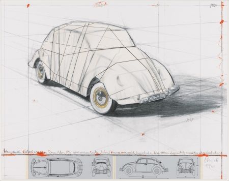 Litografía Christo - Wrapped Volkswagen (PROJECT FOR 1961 VOLKSWAGEN BEETLE SALOON)
