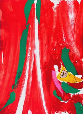 Litografía Debré - Xian rouge et orange 