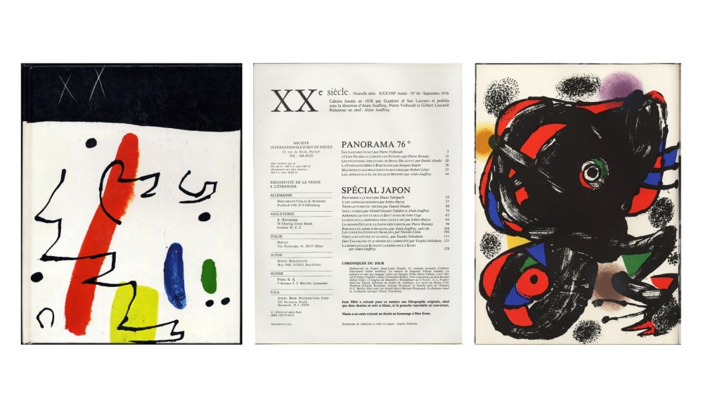 Libro Ilustrado Miró - XXe SIÈCLE (nouvelle série). n° XLVI (46). Panorama 76*. SPÉCIAL JAPON. XXXVIIIe année. Septembre 1976