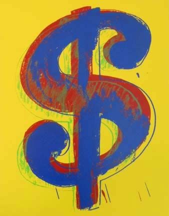 Serigrafía Warhol - Yellow Dollar