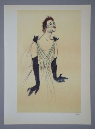 Heliograbado Toulouse-Lautrec - Yvette Guilbert -Maquette d'une affiche