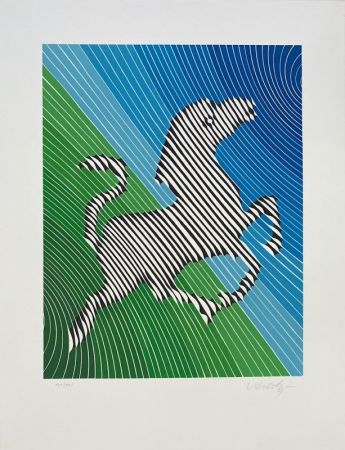 Litografía Vasarely - Zebra 2 
