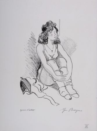 Litografía Brayer - Zizi Jeanmaire assise #IX, 1949 - Hand-signed