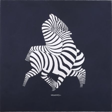 Serigrafía Vasarely - Zèbres, c. 1960 - Opt Art classic!